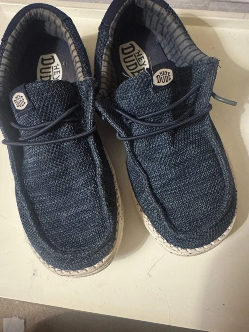 Hey Dude Navy Woven Slip-On Loafers